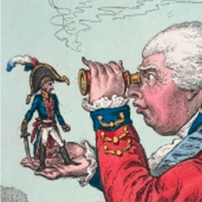 "Looking Through An Object..." Illustration from Gulliver's Travels, Jonathan Swift, 1726